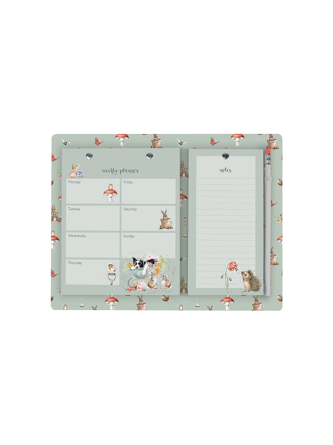 WRENDALE | Wochen- und Einkaufsplanerblock Garden Friends | 